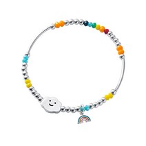 실버 구슬 알록달록 포인트 팔찌