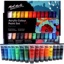 아크릴물감 mont marte 아크릴 페인트 세트 24 색 36ml (1.02 118, 24가지 색상