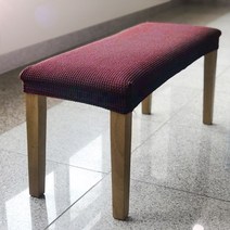 데코핸즈 초간편 리폼 벤치형 식탁 의자커버, 와인