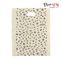 봉투야닷컴 HDPE 30호 (30x39cm) 100장 비닐쇼핑백, 해피펀-아이보리