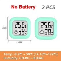 실내 온도계 LCD 디지털 온도 습도계 게이지 센서 습도 측정기 기상 관측 장치, [06] green 2pcs