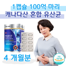 캐나다 직수업 프로 바이오틱스 바이오스틱 혼합 유산균 100억 보장 신 바이오틱 비피도 박테리움 롱검 비피덤 습치 차단 포장 홈쇼핑 프리미엄 영양제 성분 효능 가격 비교, 4달치, 500mg x 60캡슐 (하루 1캡슐)
