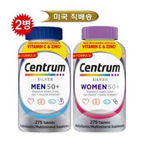 센트룸 실버 포맨 /포우먼 대용량 275정 [1+1=2병 /의사추천1위 실버 남/여 종합비타민], 실버남성275정+실버여성275정, 2개