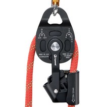암벽등반 도르래 클라이밍 로프 케이블 와이어 승강기 안전 등산 풀리 장비, D.블랙 + O 형 스틸 잠금 장치 1