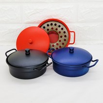 철재 가마솥 냄비 재떨이 가정용 업소용 냄새차단 재떨이, 레드, 철재 냄비 재떨이