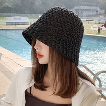 월드유한 여성 베이직 뜨개 봄 여름 데일리 버킷햇 보넷 벙거지 모자 챙넓은 창모자