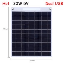 태양 전지판 전지 태양광 태양열 충전 충전기 보조배터리 베터리 방수 휴대용 태양 전지, 30w 5v