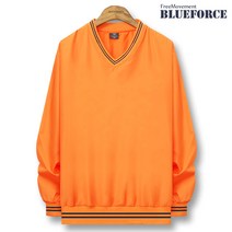 블루포스 남여공용 퍼버린 브이넥 맨투맨 오버핏 바람막이 긴팔 티셔츠 커플룩 단체복