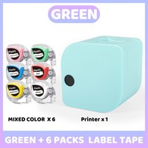페이지라벨기 네임스티커프린터 라벨프린터 Phomemo P12 Protable 라벨 프린터 무선 BT 열전 사 제조업체 D, 04 Green-Mix Color