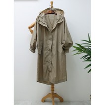 보니 여름 바스락 후드 롱 바람막이 점퍼 스트링 봄 여름