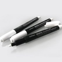 (12개) 문화 하양마카펜 4mm M 모든곳 사용가능 문구용품 흰색, 단일사이즈