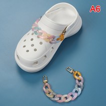 자비츠 크록 장식 악세사리 참 세트새로운 블링 솔리드 라인 석 신발 1 세트 과일 꽃 체인 귀여운 악어