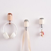 현관 마스크 걸이 벽에 붙이는 고리 열쇠 현관문 메달 모자 가족 걸이대 행잇올 행거탭, 브라운