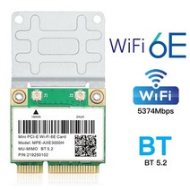 5374mbps wifi 6e for ax210 mini pcie wifi 카드 블루투스 5.2 802.11ax 2.4g5g6ghz wlan 네트워크 카드 어댑터 windows 1, 와이파이 6e mpe-axe3000h