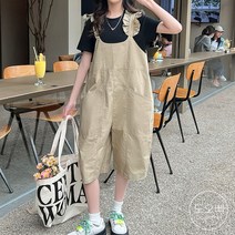 도오빠 아동 나시 점프수트 민소매 프릴 7부바지 와이드팬츠 빅포켓 멜빵바지 레이어드 여름 여아점프수트 120~170