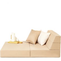 나가다 4단 접이식 소파베드 더블, 베이지