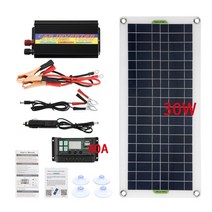 220v 태양광 발전 시스템 30w 태양 전지 패널 배터리 충전기 1000w 220w 인버터 usb 키트 전체 컨트롤러 220v 홈 그리드 캠핑, 스타일 2