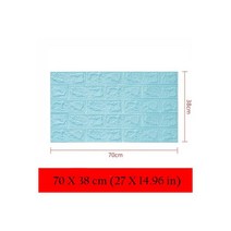 자기 접착 방수 tv 배경 벽돌 월페이퍼 3d 벽 스티커 거실 벽지 벽화 침실 장식 스티커, 파란색, 70cmx38cm