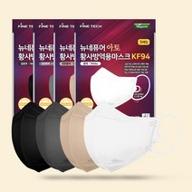 네퓨어 새부리형 마스크 10매 KF94 일회용 컬러 아토2D마스크 국산 끈조절 황사 미세먼지차단, 5개입, 2개, 반타블랙