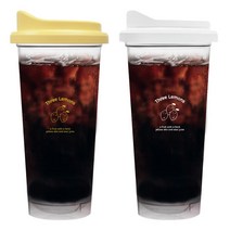 [솜키스트] 1+1 커플 친환경 투명 리유저블 컵 텀블러 591ml [3size], 화이트+옐로우