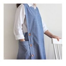 빅사이즈 앞치마 넥라인 주머니 빅사이즈 큰 넉넉한 홈웨어 네츄럴 선생님 유치원 어린이집, 블랙해지, 1개