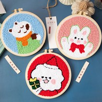 펀치니들 바늘포함 스킬 자수 키트 방과후교구 만들기, 플라워