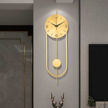 메탈 골드 괘종시계 물품 벽시계 레트로 추시계 인테리어, 23x72cm