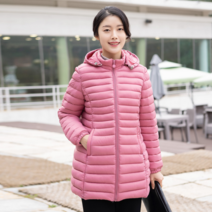 모슬린 여성 엄마옷 하프 후드 패딩 점퍼 FJP211109 마담/미시옷/중년여성의류/빅사이즈/40대/50대/60대여성옷