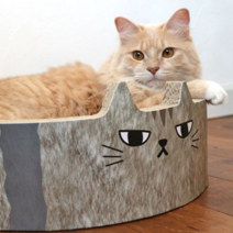 아이캣 iCat 휴식 고양이얼굴 원형 서클 스크래쳐, 그레이