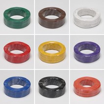 KIV 연선 2.5SQ 300/500V이하 VSF 부드러운 비닐 절연전선 200M/1롤 갈 녹 녹황 백 적 청 황, 2.5 SQ, 황색