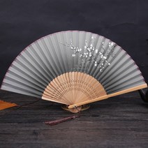 고급 옛날 사극 부채 꽃무늬 화려한 합죽선, 1개, 혼합색상