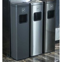 야외 재떨이 흡연실 회사 꽁초 통 스테인리스 스탠드1, 그레이(재떨이+쓰레기통)