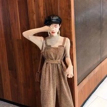 니트 점프수트 여성 점프슈트 가을 멜빵 바지 와이드 팬츠 오버롤