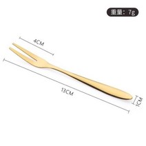 에어샥 리어샥 티타늄 스테인레스 스틸 과일 포크 디저트 케이크 달 나이프와 도시락 액세서리, gold