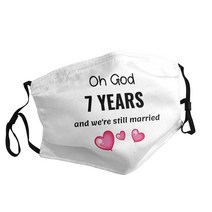 7th Wedding Anniversary Funny Gift For Him Or Her 성인용 인쇄 마스크 일본 만화 영화 방진 빨 조절 가능