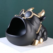 홈 룸 장식 3D 입상 미니어처 멋진 개 동상 조각 테이블 장식 책상 잡화 보관 상자 장식 동전 은행, 2