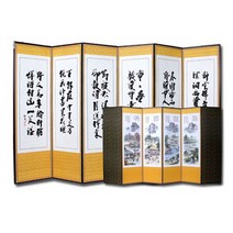 (正統手功) 추사한시_풍속도 6폭병풍+병풍커버포함