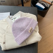 둥근 얼굴에 어울리는 앙고라 니트모자 여성 가을겨울 보디히트 비니