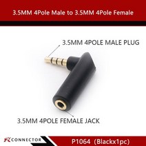 금도금 커넥터 . . 잭 직각 암 . 극 수 오디오 스테레오 플러그 모양 잭 어댑터 커넥터, 1x4극 3.5mm
