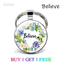 십자가 키링 주님은 그에게 부르는 사람에게 가까이 있습니다. 성경 구절 시편 견적 열쇠 고리 유리 보석, 07 2PCS