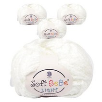 Soft bebe light 극세사 뜨개실 4볼, 45 백색