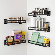 리빙나인 스텐 양념통정리 사각선반, 블랙, 1개