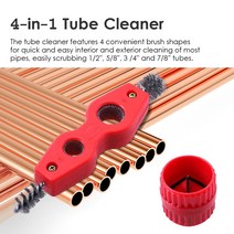 4-in-1 구리 파이프 클리너 및 리머 세트 연마 튜브 챔퍼 도구 PVC PPR 파이프용 내부/외부 디버링