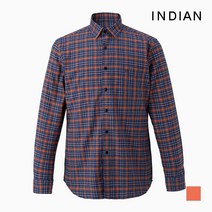 [INDIAN] 오렌지 믹스 중체크 긴팔셔츠_MITNLWF8311