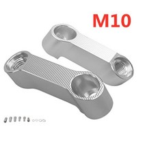 혼다 CB400 VTEC CB1300 CB1100 CB500F CB600F 모토 부품 10MM 8MM 오토바이 백미러 확장 라이저 어댑터, M10X1.25mm Silver