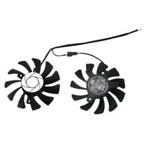MSI 지포스 GTX 1050Ti GTX-1050Ti-4GT-OC를위한 HA8010H12F-Z 75MM 2 핀 GTX1050Ti GPU 쿨러 듀얼 팬, 2pcs., 검정, 흰색