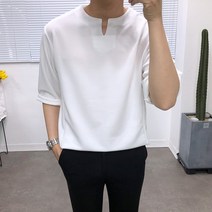 애드매이브 남자 95부터 110빅사이즈까지 구김적은 브이트임 7부티셔츠 3color 반팔 티셔츠