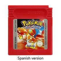 포켓몬 영어 버전 16 비트 비디오 게임 카트리지 카드 레드 그린 크리스탈 실버 옐로우 블루 GBC 용, ESP Red