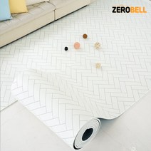 제로벨 18T PVC 층간소음방지 롤 매트 폭 140cm x 7m 유아 어린이 놀이방매트, 헤링본 화이트