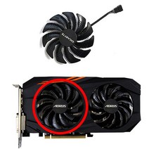 범용호환 PLD09210S12HH DC 12V 0.5A 88MM 4n for Gigabyte Aorus Radeon RX 570 580 게임용 그래픽 카드, 02 1pcs